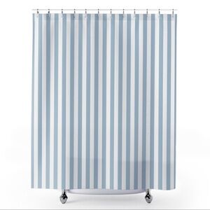 Blue and White Striped Shower Curtain - New!